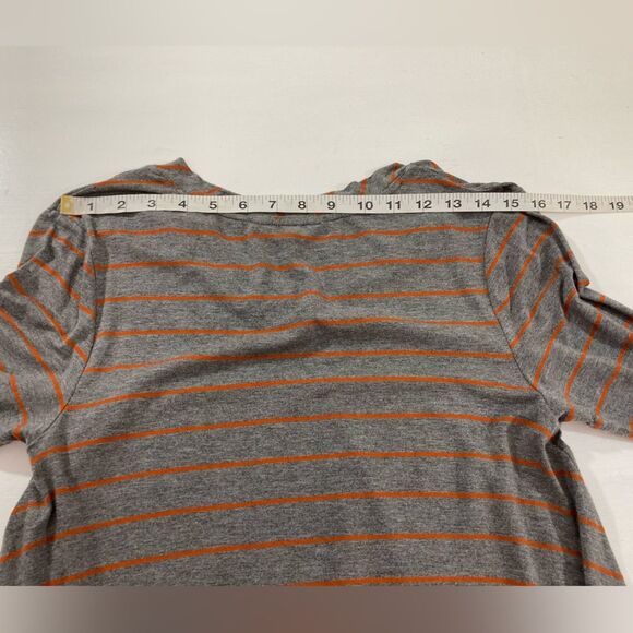Matilda Jane Windsong Top M Gray Orange Striped Boho Tunic Casual Shirt - Picture 6 of 8
